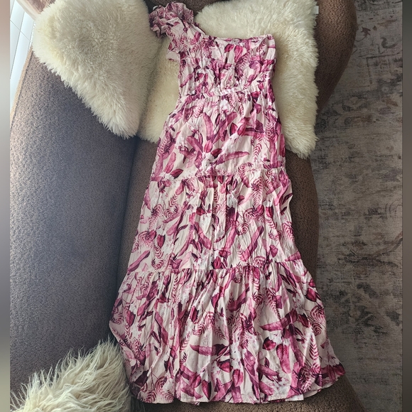 Anthropologie Steele Mahana Ruffled One Shoulder Dress - Picture 2 of 8